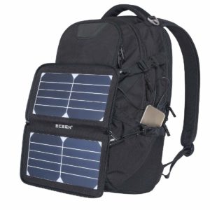 Solar Mobile Charger on Backpack