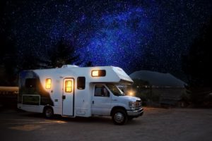 A photo of an RV for RV solar panels.