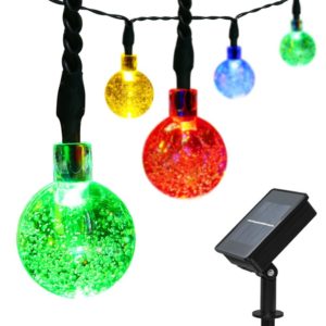 Solar Powered Christmas Lights - globes (picture)