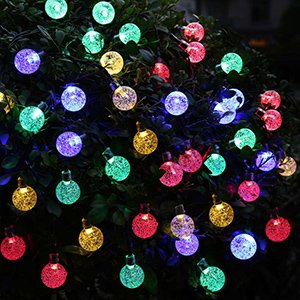 Solar Powered Christmas Lights: Globes (picture)